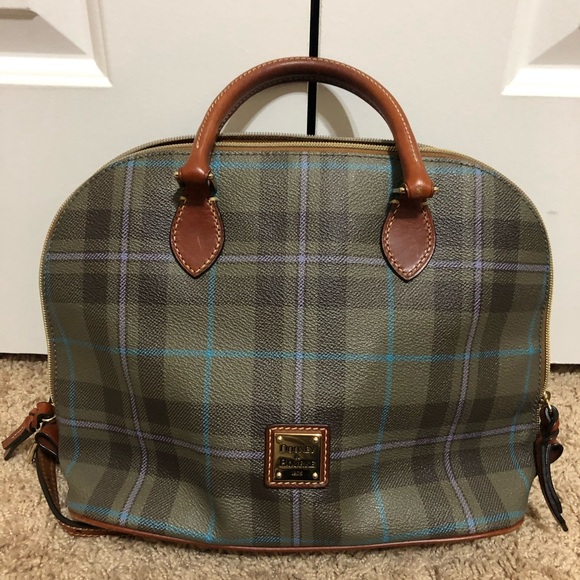 Dooney & Bourke Handbags - Dooney & Bourke Navy/Green Plaid Purse
